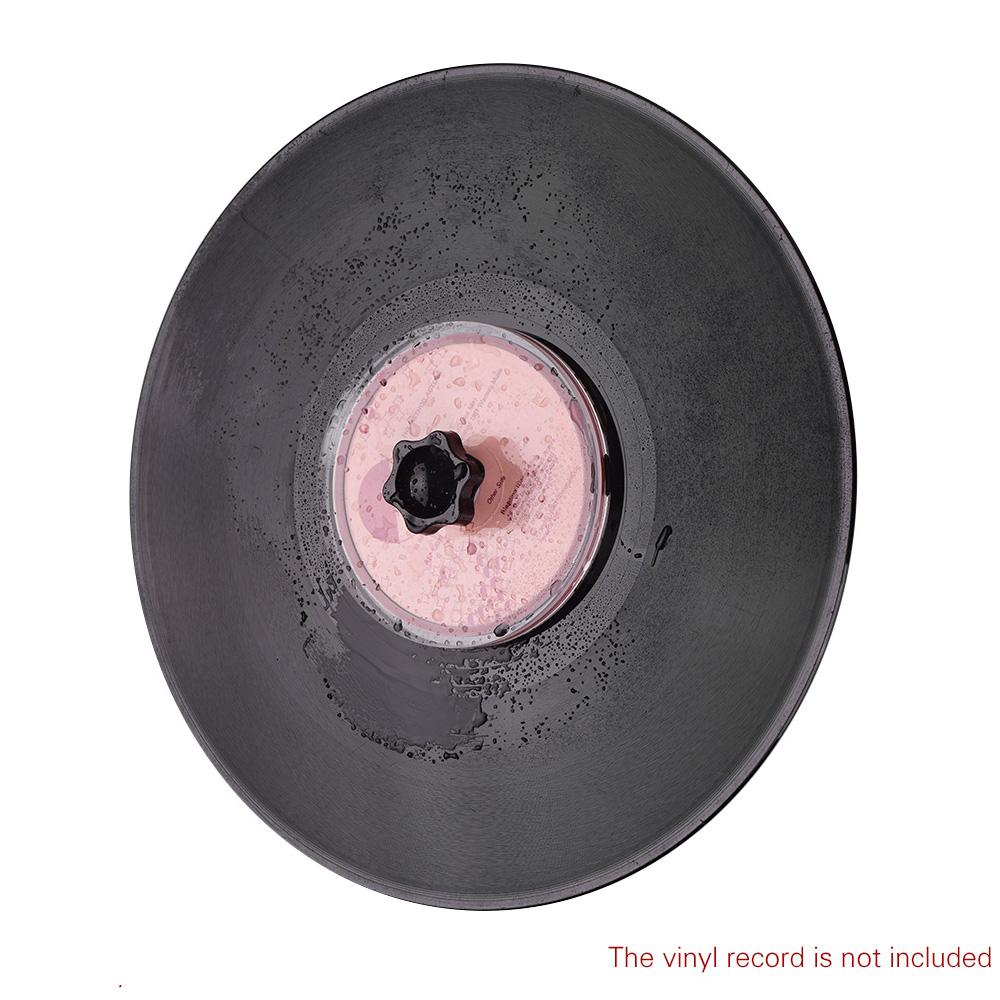 LP Vinyl Record Cleaner Clamp Vinyl Record Lable Saver Protector Waterproof Acrylic Clean Tool with Cleaning Cloth