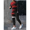 Fashion Splicing Color 3D Printing Men's Sportswear Set Casual Long-sleeved Pants 2-piece Set Oversized Pullover Men's Clothing