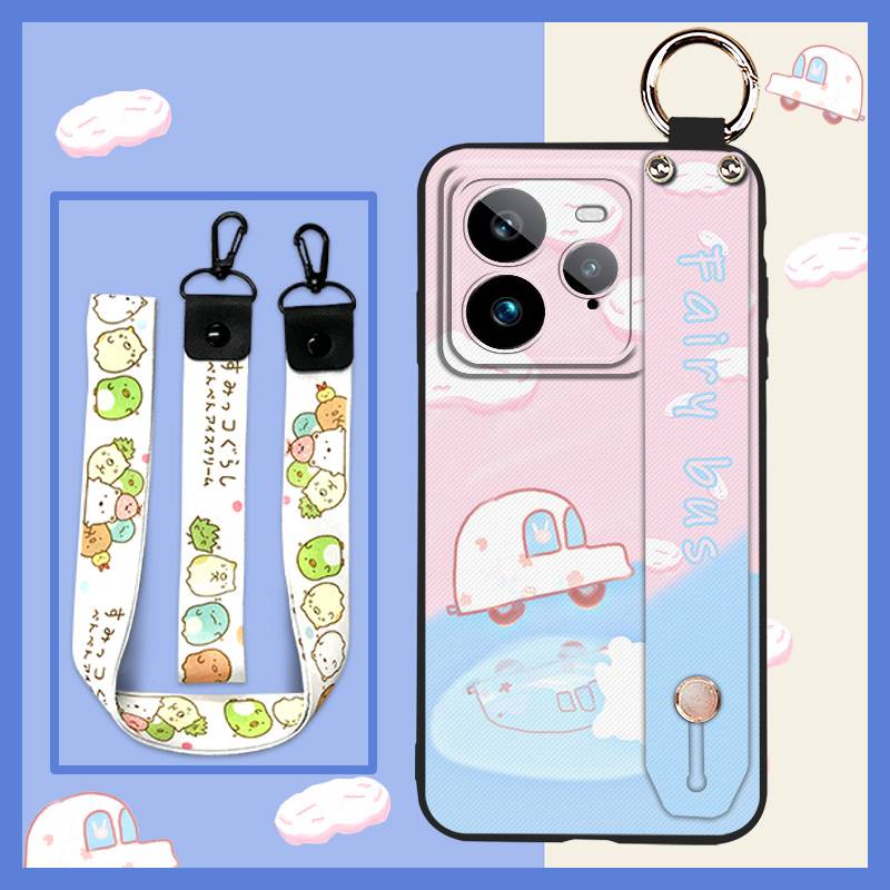 Lanyard Phone Holder Phone Case For Realme GT7 Pro Wrist Strap Cartoon Back Cover Dirt-resistant Durable Wristband Cute