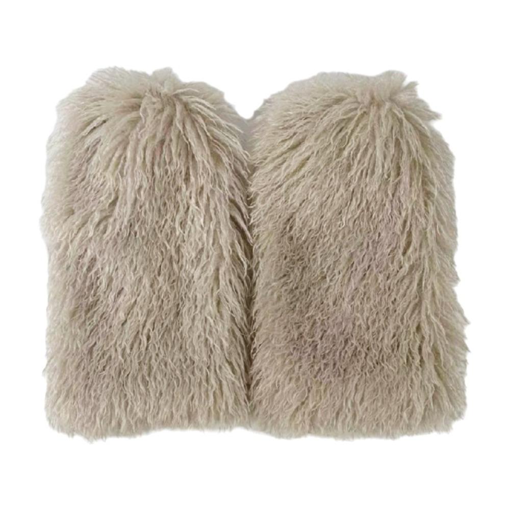 Faux Fur Curly Furry Leg Warmers 40cm Knee High Girls Socks Warm Knee Sleeve Spicy Girls