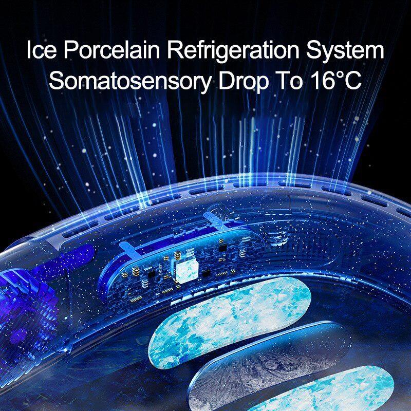 Портативный охлаждающий полупроводниковый вентилятор для шеи, перезаряжаемый, 4000 мАч, без лезвия, подвесной вентилятор для шеи (1200/4000 мАч, два размера)