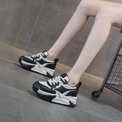 Папины кроссовки женские студенческие толстая подошва внутренняя высота увеличение универсальные повседневные модные трендовые туфли