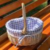 Multi-Purpose Storage Basket Hand Woven Picnic Basket Wicker Woven Basket  Outdoor Camping