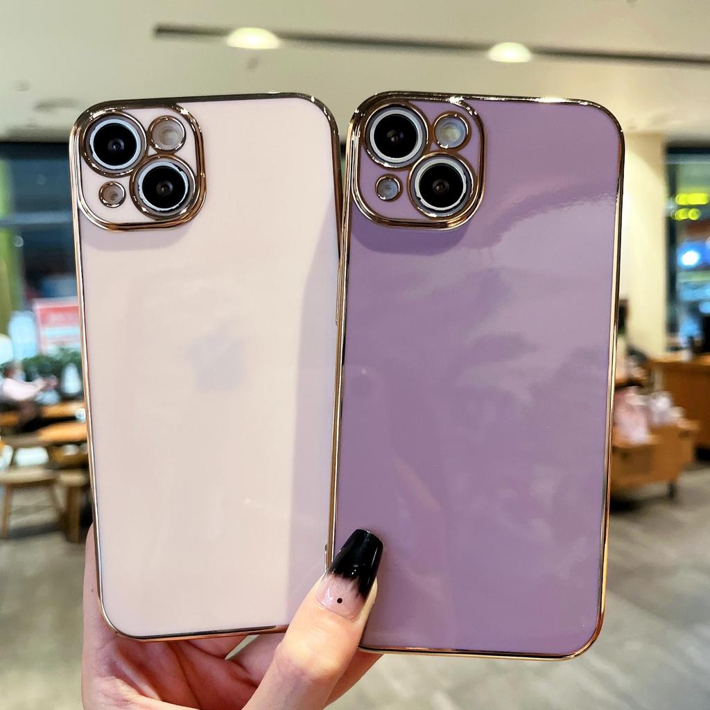 Роскошный 6D гальванический позолоченный блестящий цветной чехол-бампер для телефона для iPhone Samsung Xiaomi Oppo Moto Girls Мягкая силиконовая противоударная задняя крышка