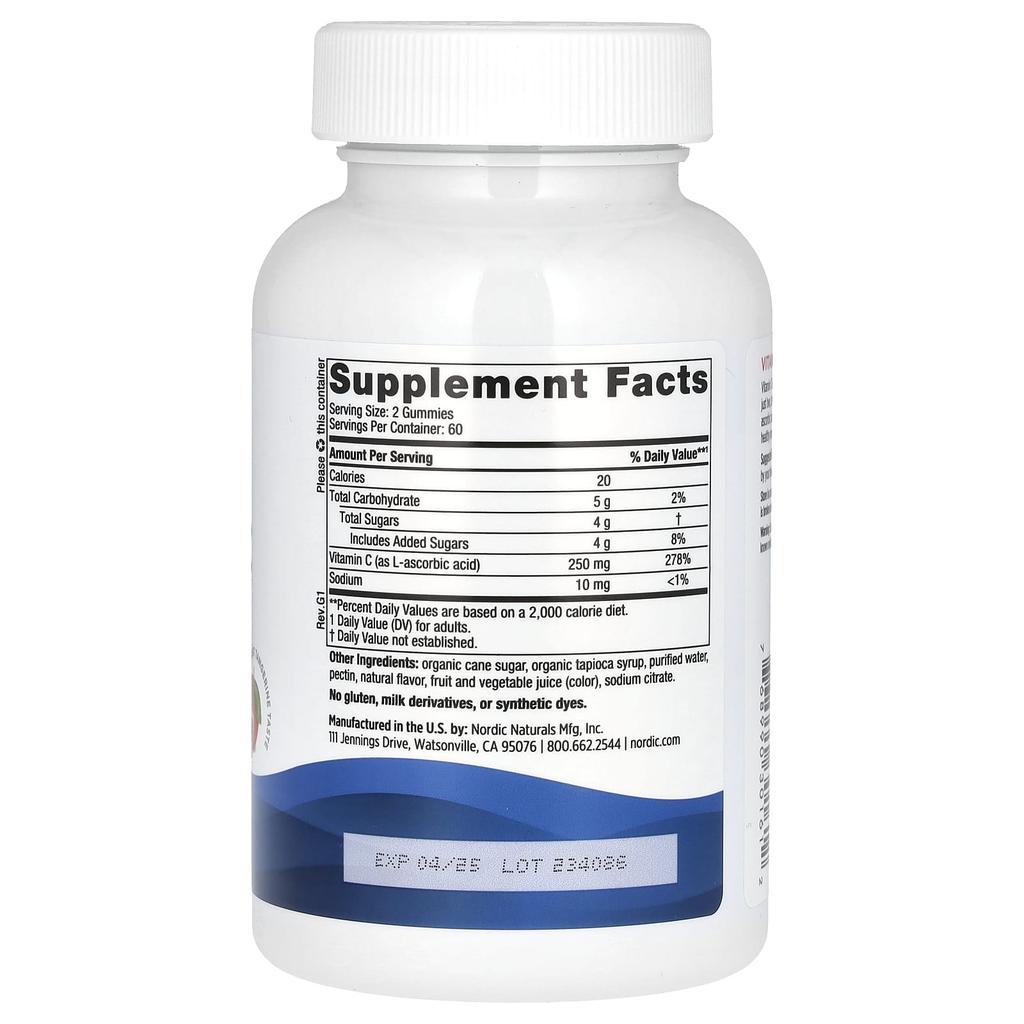 Vitamin C Gummies, Great Tangerine, 120 Gummies (125Mg per Gummie)