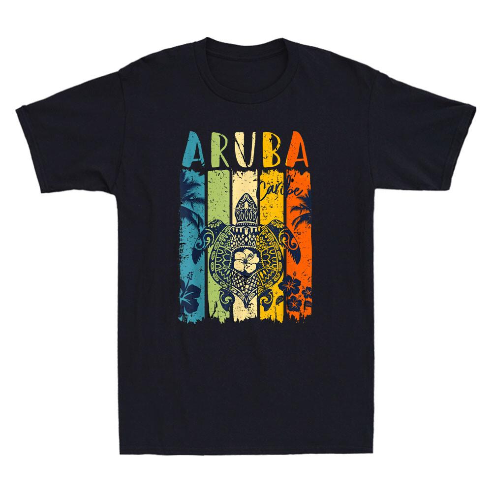Sea Turtle Retro Aruba Caribe Family Vacation Funny Turtle Vintage Unisex's T-Shirt