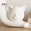 Маленький горшок для кактуса, 3D-печатный горшок-плантер с вытягивающейся кошкой, милый горшок для суккулентов с котенком, креативный комнатный контейнер, цветочный горшок-животное, очаровательный котенок