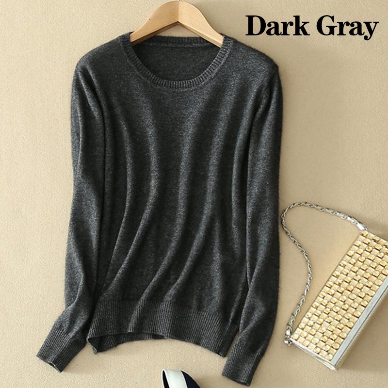 Женский уютный вязаный пуловер, кашемировый свитер с круглым вырезом, нечеткий приталенный крой, красный, черный, шерсть