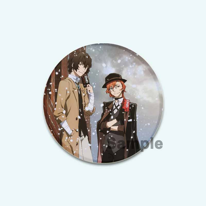 32/44/58mm Anime Bungo Stray Dogs Pins Dazai Osamu Cartoon Badge Armed Detective Agency Handmade Brooches Breastpin for Backpack Clothes