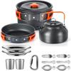 Camping Cooking Set Camping Cookware Travel Tableware Outdoor Picnic Set Teapot For 2-3 Peaple Non-stick Pots Assorted Sets