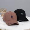 New B letter embroidered washed baseball cap children spring and summer thin breathable casual versatile sun hat men