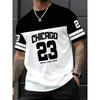 New Summer Men's Fashion T-shirt Personality Sports Elements Printed Men's T-shirt Top