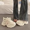 Женские кроссовки на толстой подошве для увеличения роста весной и осенью Новые популярные белые повседневные спортивные туфли