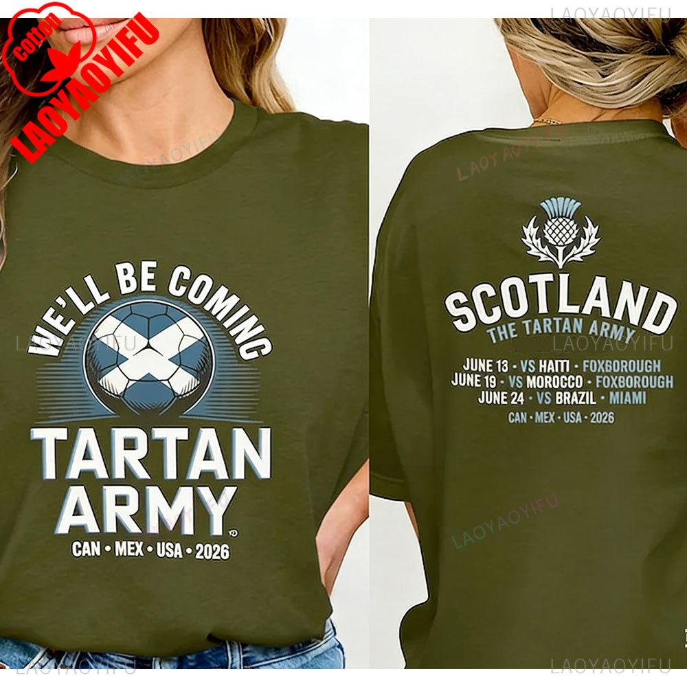 Scotland 2026 Shirt Tartan Army Fixtures Tshirt Scotland Vs Brazil Graphic Tshirts Tee Scottish Football Fan Gift Unisex