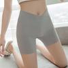 Women Safety Shorts Cross Waistband High Waist Ice Silk Seamless Yoga Leggings Solid Color Ultra-thin