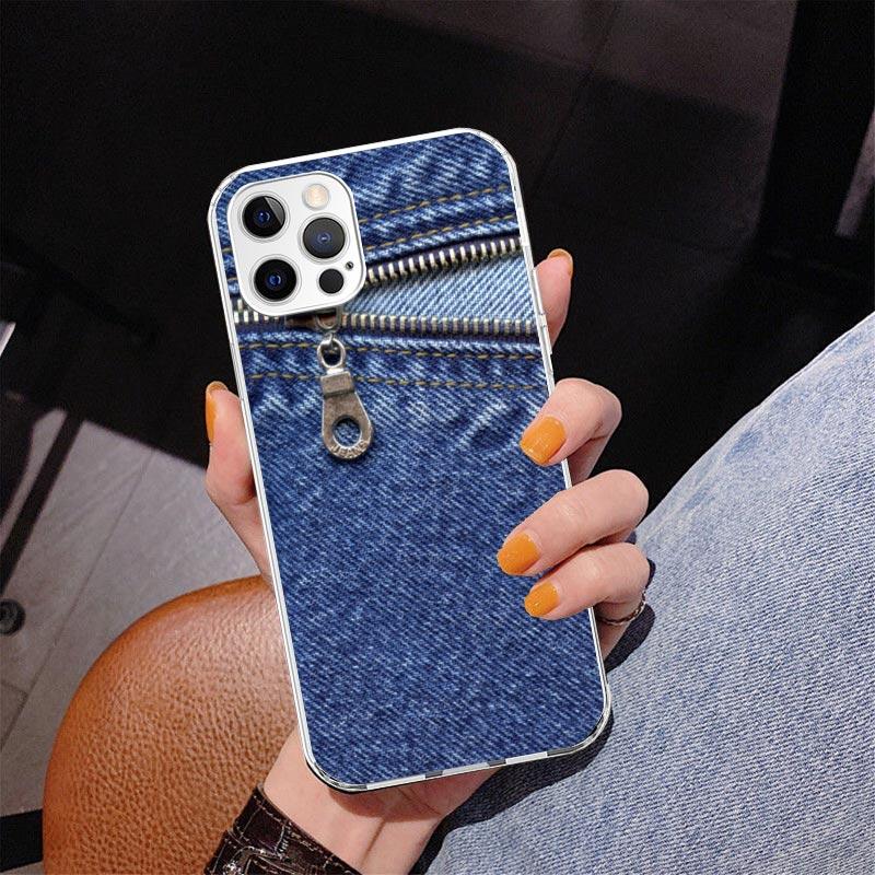 Джинсовый Ковбойский Деним С Принтом Чехол для Телефона Для iPhone 17 Air 16 Pro Max 16E 15 + 14 Plus 11 12 13 Mini 7 8 SE Подарок Печатная Крышка Fundas