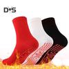 1 пара носков с подогревом, сохраняющих тепло ног 24 часа, силиконовые подошвы, средней длины, высокоэластичные, однотонные спортивные носки, удобные носки для холодной погоды
