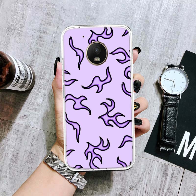 Чехол для телефона Blue Red Flame Fire для Motorola Moto G9 G8 G7 G6 G5 E6 E5 E4 Plus Play Power One Action Macro Coque Capa