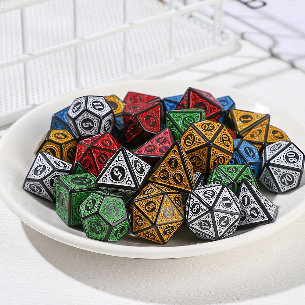 35Pcs Gift 5 Color Polyhedral Game Accessory Dice Set Iidescent Dices