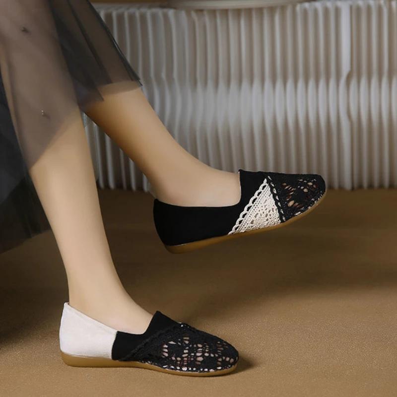 Модная женская обувь Слипоны Круглый носок Не корейский стиль Повседневная Стильная Быстрая доставка Предложение Дешевая ликвидация 39 Женские туфли на плоской подошве