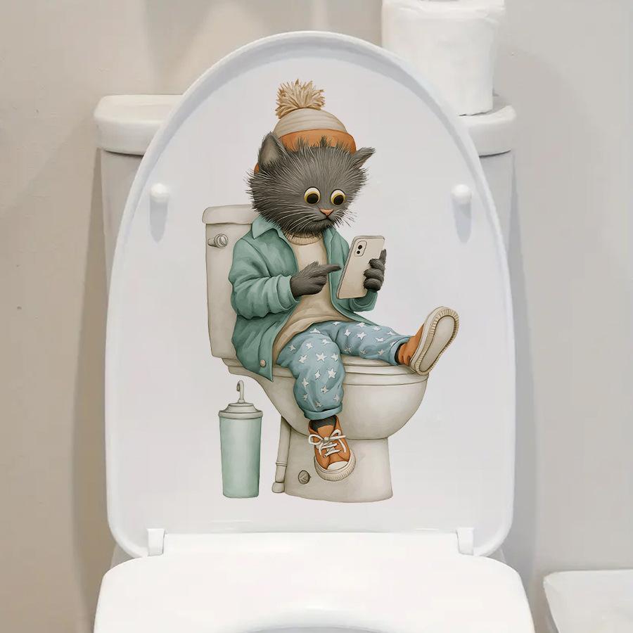 1 шт. Забавные наклейки на сиденье унитаза из ПВХ с животными Обезьяна Зебра Жираф Декали Водонепроницаемый Декор для стен ванной комнаты и двери Креативные съемные наклейки