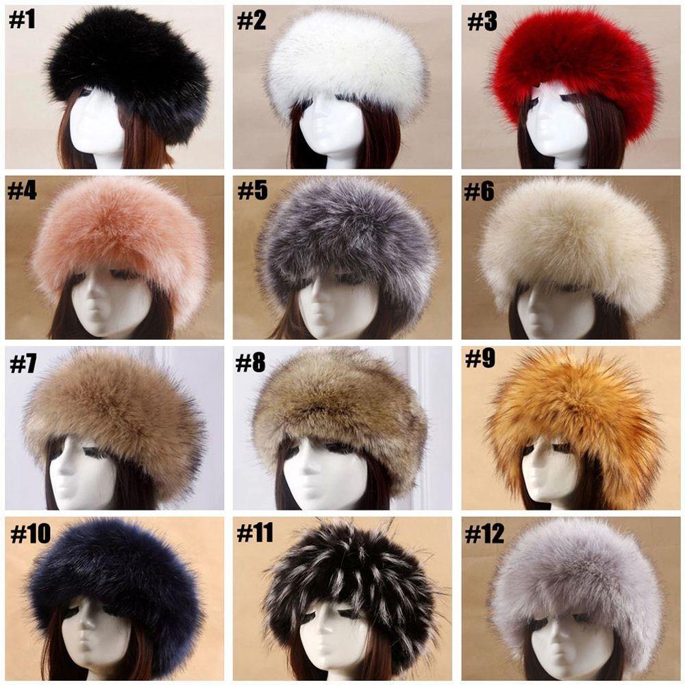 Outdoor Earwarmer Ski Hats Women Russian Cap Thick Fluffy Headband Hat Faux Fur