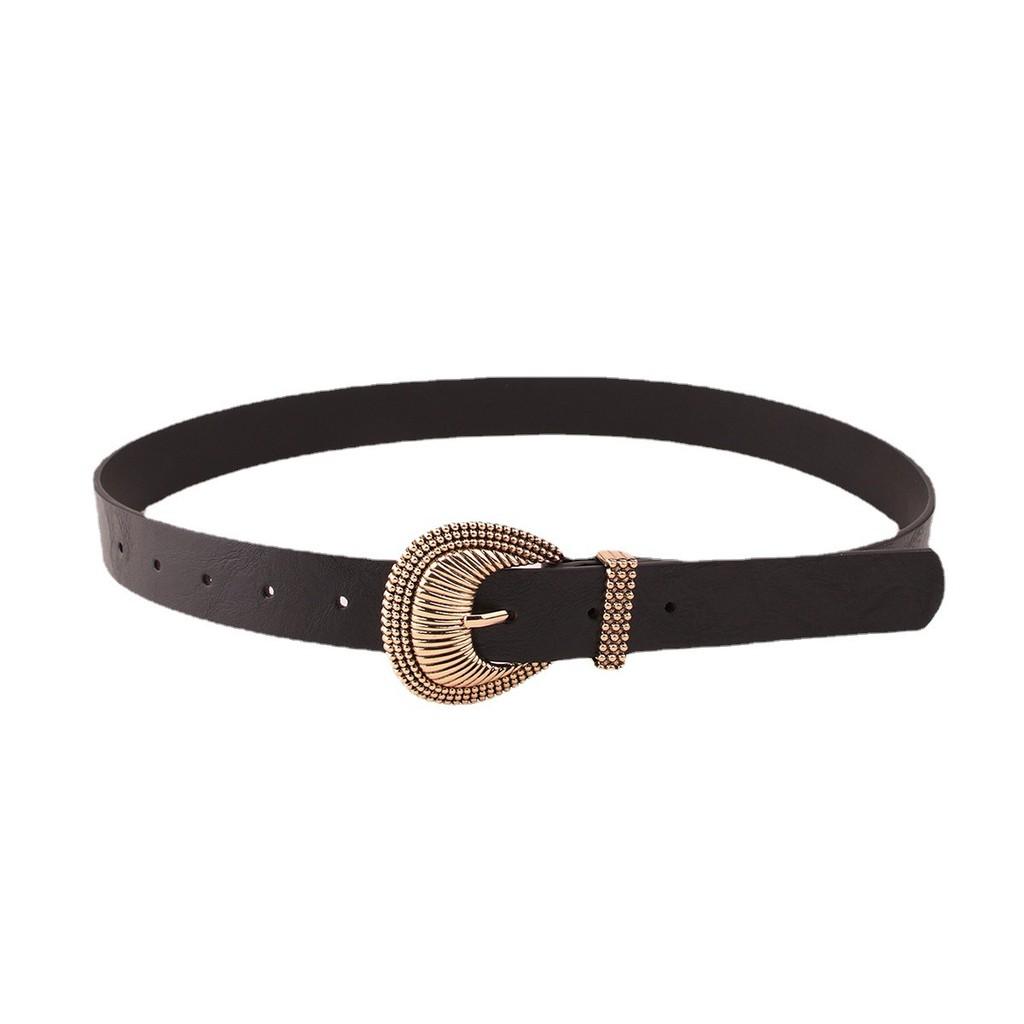 Fashion Womens Gold Shell Buckle Belt With Alloy Pin Closure For Casual Wear