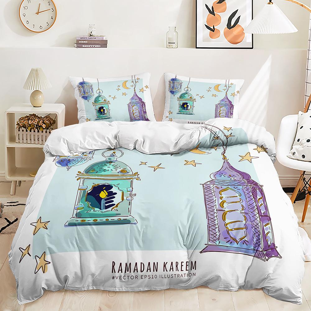 Пододеяльник со звездами и луной Twin King мусульманский комплект постельного белья для праздника Рамадан из микрофибры, покрывало для лампы для подростков и взрослых, декор