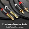 SHULIANCABLE к RCA 2 x TS к двойному RCA Стерео Аудио Соединение Совместимо с AV Домашним Аудио и Усилителями 1/4" Кабель, 6.35мм Кабель, Ресиверами,
