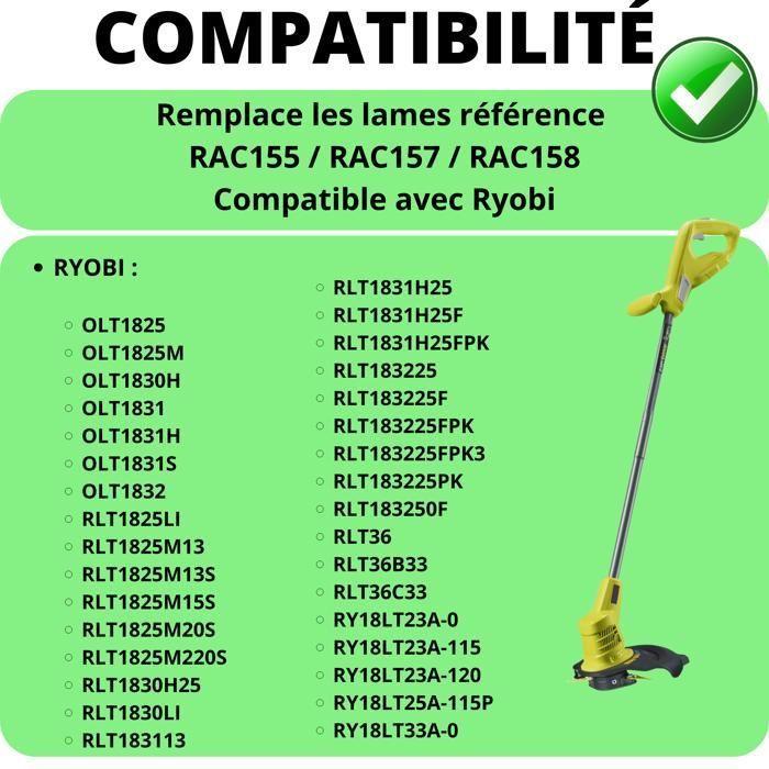 Lame de rechange RAC155 RAC157 RAC158 compatible pour Ryobi Coupe Bordure tête double Lames dentelées [Lot 50] Phonillico®