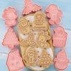Christmas Cookie Cutter 8 Pieces Pie Press Mold Pressable Pastry Cutter Mold for Home Bakers Parents Beginners Party Planners