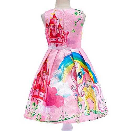 Нарядный костюм-платье «Ромашка Радужный Единорог My Little Pony» для дней рождений, вечеринок, Хэллоуина и Рождества, Возраст 4-5 лет, Розовый, Включает обруч для волос