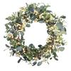 19,7-дюймовый искусственный венок из эвкалипта, венок из искусственной зелени с ягодами, венок из листьев эвкалипта для входной двери, для внутреннего и наружного праздничного декора