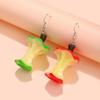 Искусственные трехмерные серьги с фруктовыми сердечниками Pop Sensens Милые забавные серьги с яблочными сердечниками
