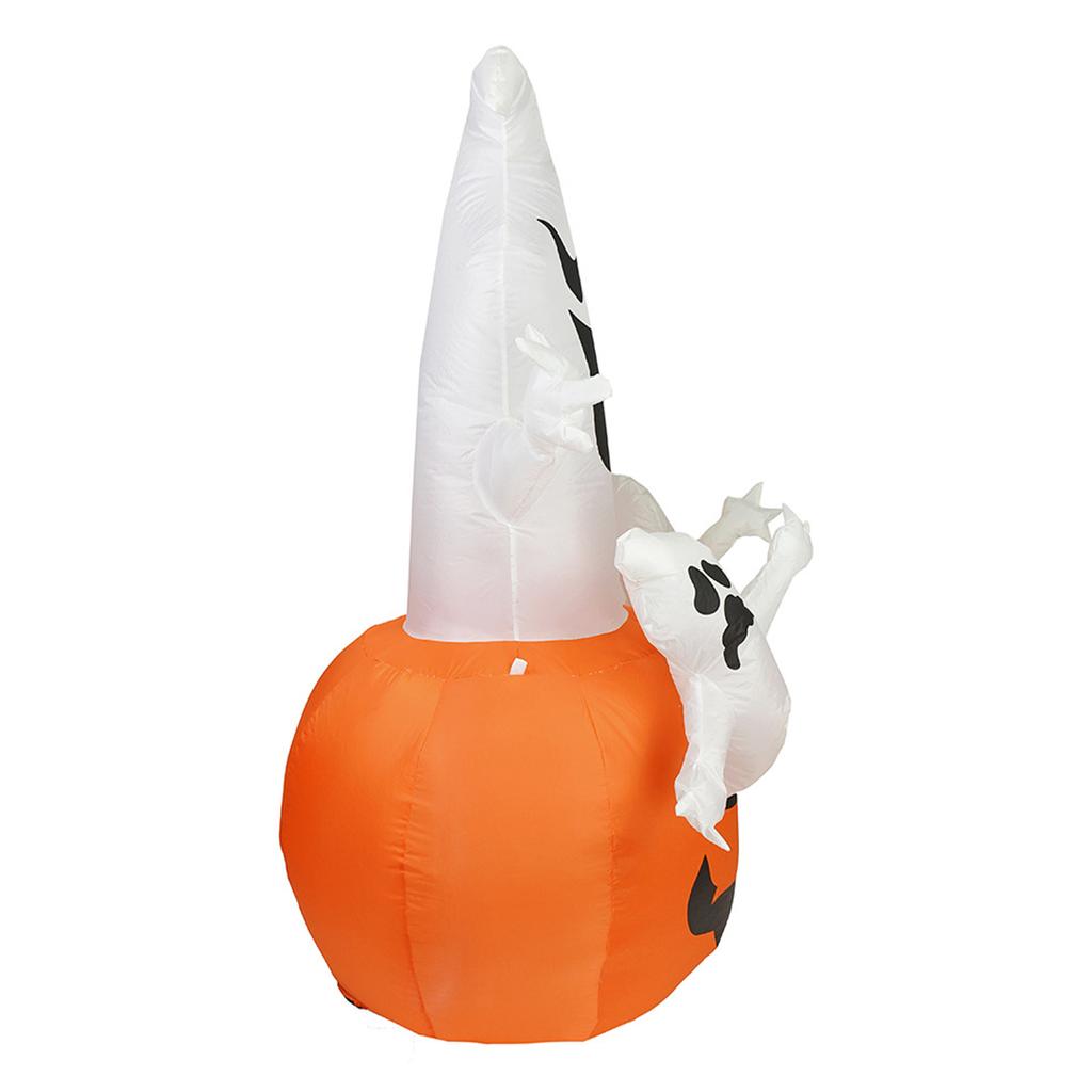 5.9FT Glowing White Ghost Pumpkin Inflatables Halloween Outdoor Decoration Blow Up Three Ghost