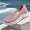 Женские трикотажные сетчатые туфли на плоской подошве, дышащие туфли без застежек, повседневные кроссовки, удобная обувь для ходьбы для женщин, легкие нарядные рабочие туфли-лоферы