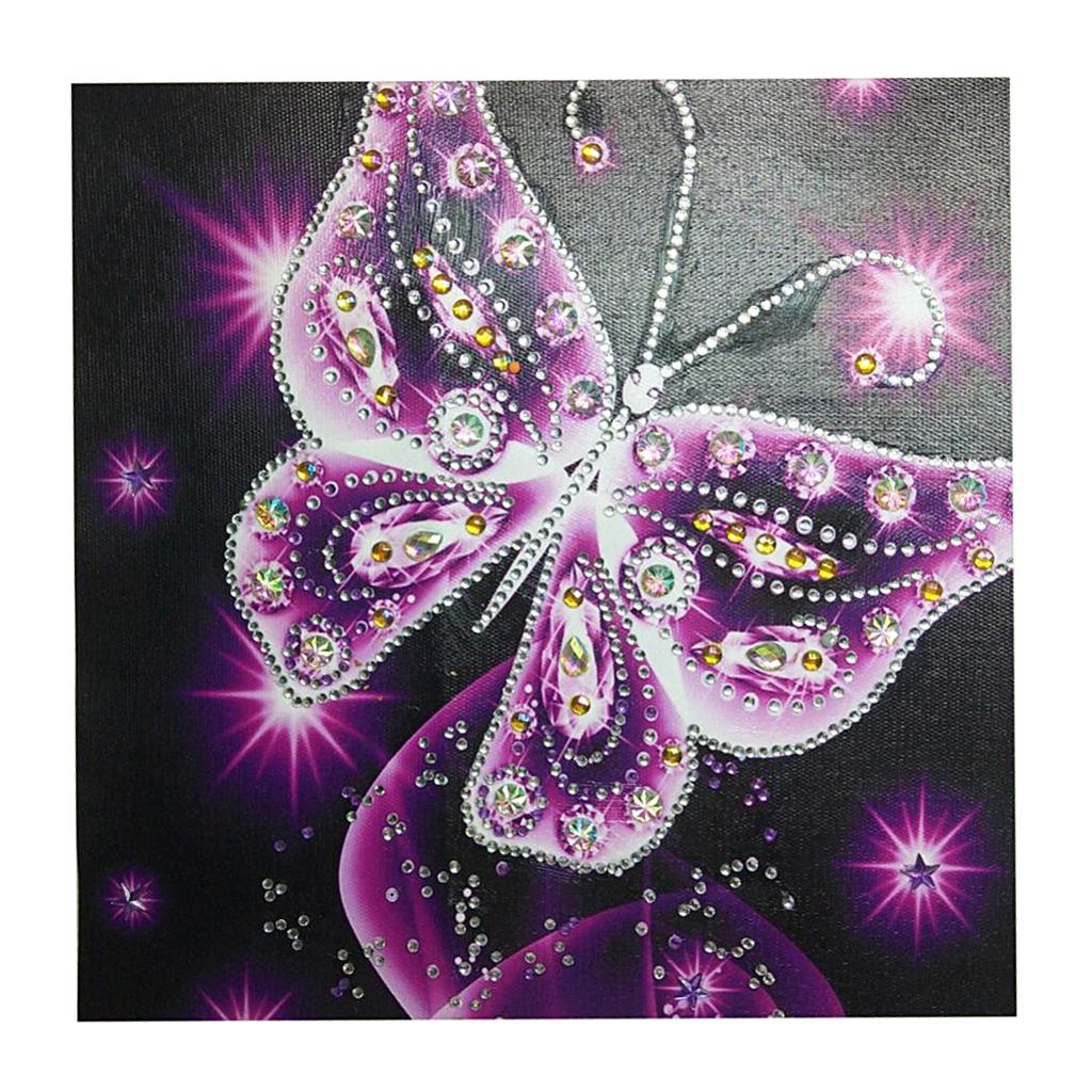Алмазная мозаика Частичная Специальный Алмаз DIY Сверкающая Бабочка Картина Розовая