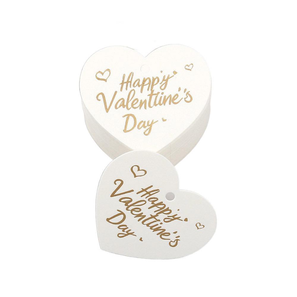 100 шт. подарочные бирки ручной работы на День святого Валентина в форме сердца подарочные этикетки с Днем святого Валентина