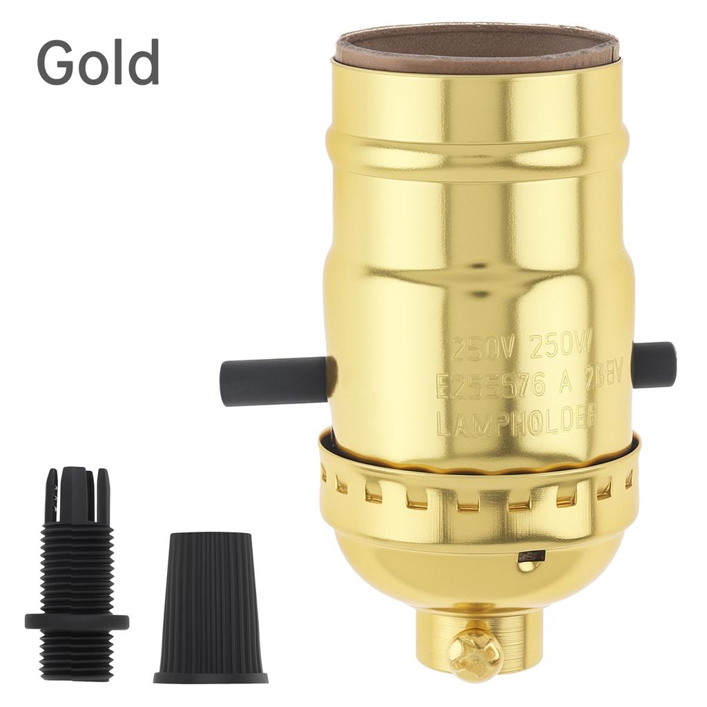 Винтажный патрон для лампы E26 E27 с проходным выключателем, замена патрона для лампы, сверхпрочный, антикварное освещение, ретро, простая установка
