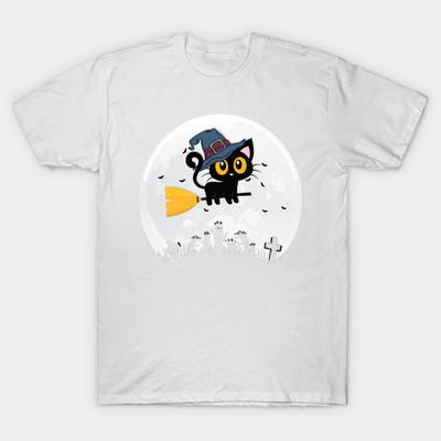 Футболка женская кошка ведьма Harajuku принт Kawaii футболка летняя короткий рукав женская футболка топ футболка
