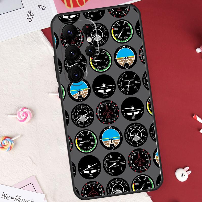 Flight Instruments Cockpit Case For Samsung Galaxy S24 FE S20 FE S21 S22 S23 S25 S26 Ultra S10 Plus S25 FE Cover Shell