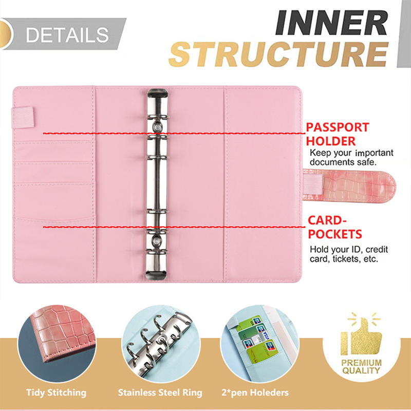 Папка-регистратор с рисунком крокодила, формат А6, с конвертами для денег, небольшой планировщик бюджета для организации сбережений