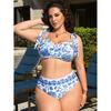 2025 Сексуальный комплект бикини из двух частей большого размера Женский на бретелях Пуш-ап Купальник для пышных форм с высокой талией Пляжная леди Большой купальник