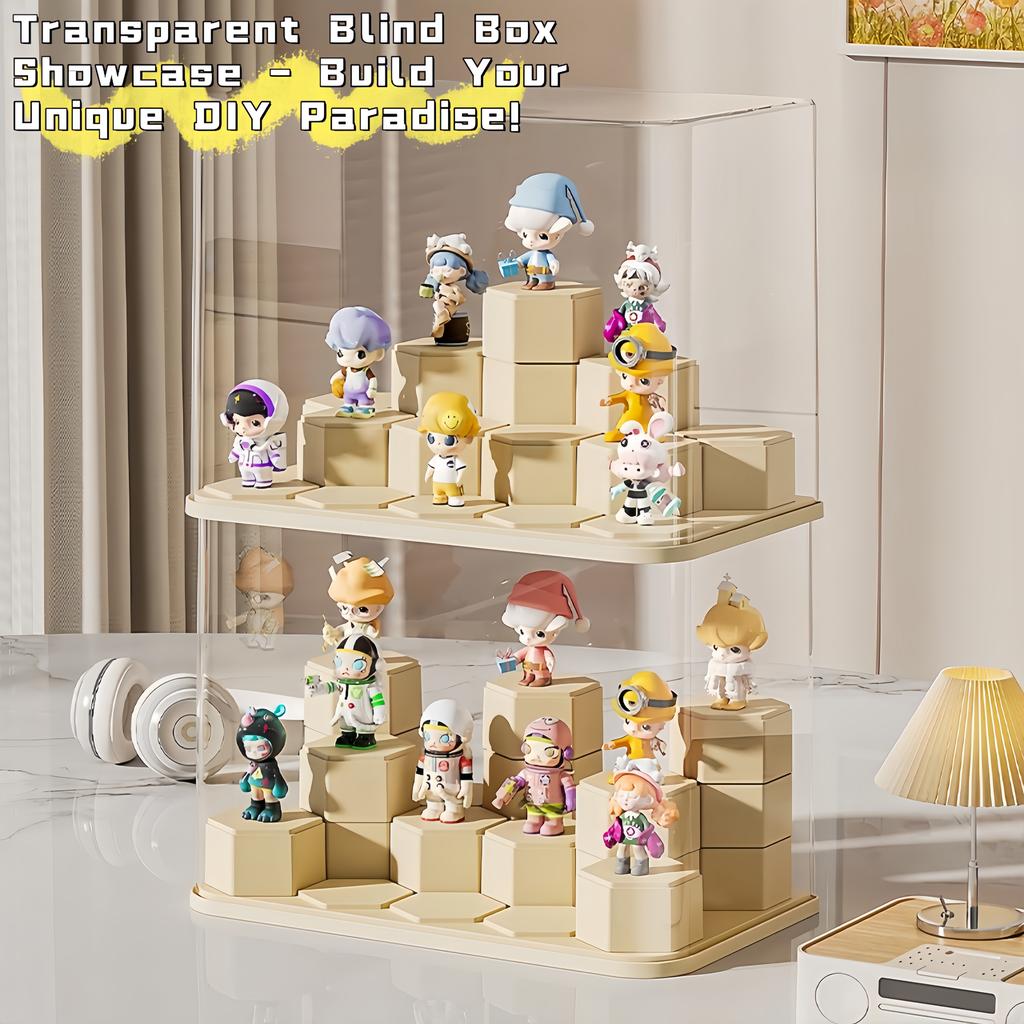 Стенд для blind box, Прозрачный акриловый дисплей, Пылезащитный бокс для кукол POP MART большой вместимости, Настольная игрушка, Утолщенный бокс для фигурок