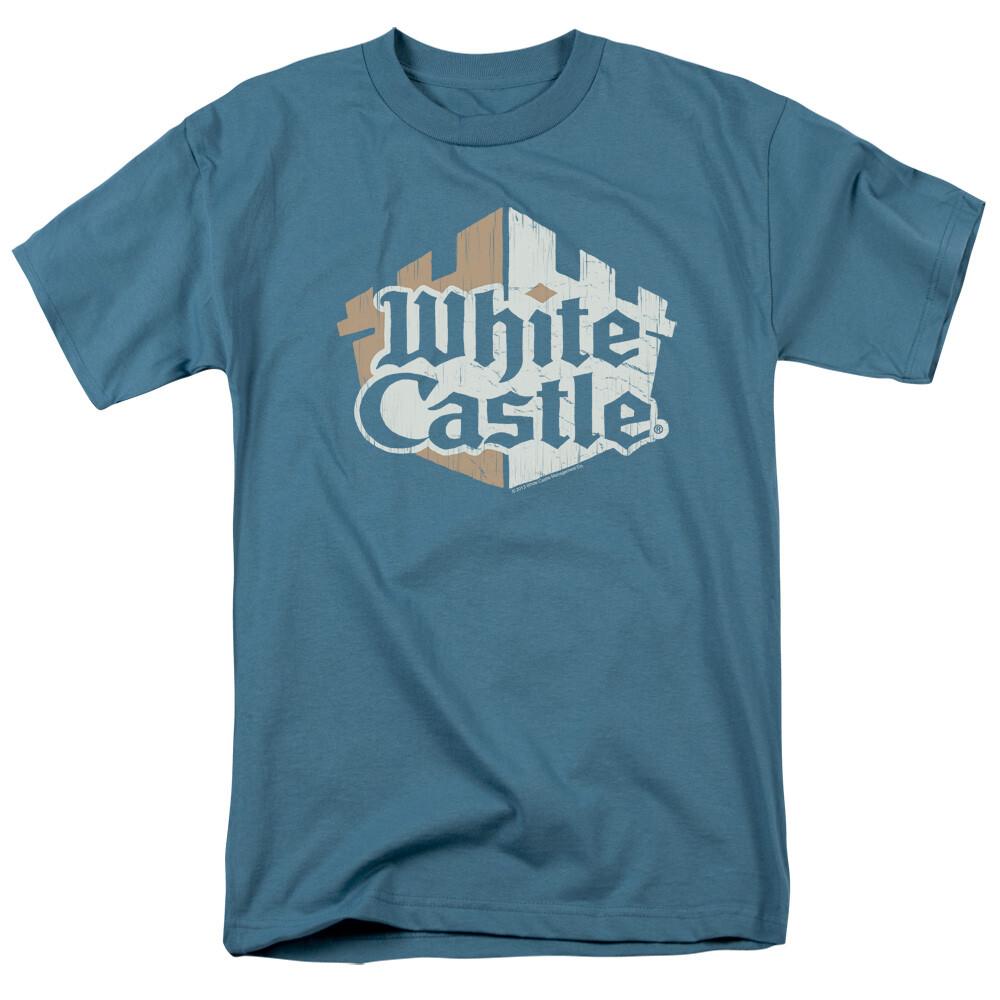 White Castle Torn Logo T Shirt Mens Licensed Hamburger Tee Slate