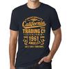 Men’s Vintage Tee Shirt Graphic T Shirt California Trading 1961 Navy