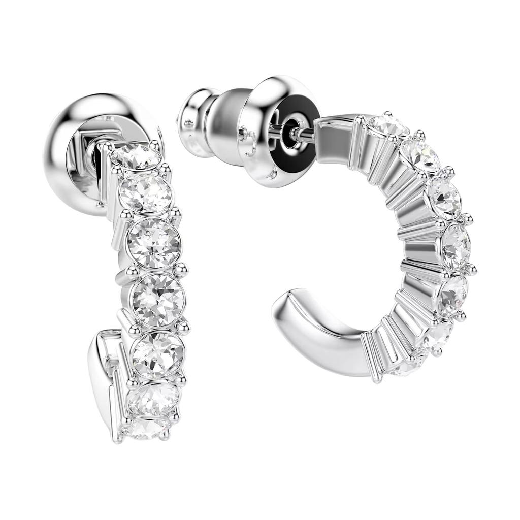 Swarovski Мини Обруч Сплошной Дизайн Родированное покрытие Имитация Хрусталя Серьги Женские Серьги Серебро 5717567