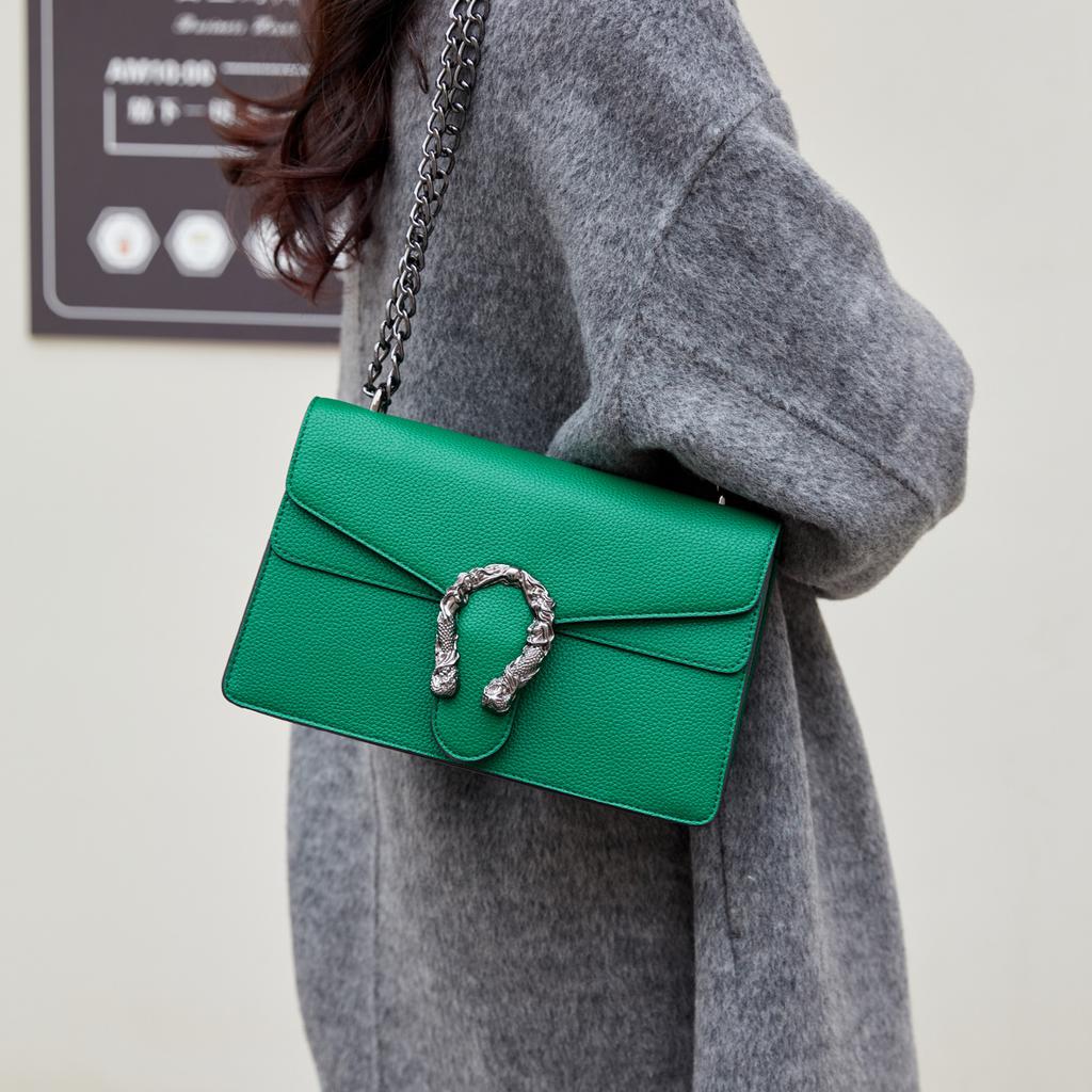 Осень и зима новая модная сумка с узором личи, сумка на цепочке, на одно плечо, через плечо, женская сумка