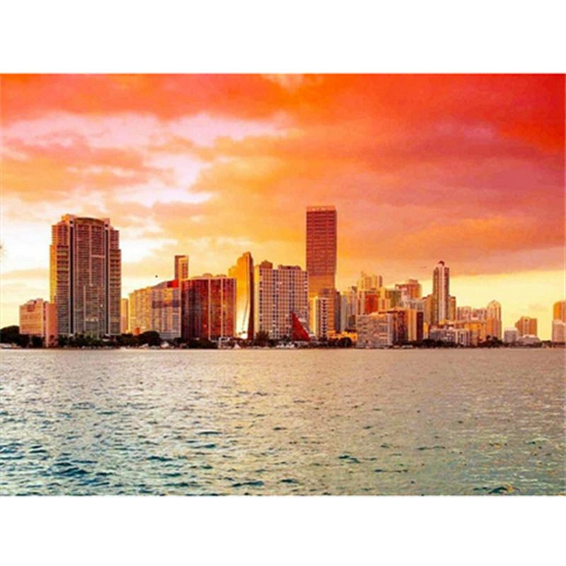 Алмазная картина, полный круглый квадратный природный пейзаж, настенные наклейки, мозаика, пляжная вышивка, горный пейзаж, алмазное искусство