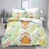 Мультяшный Капибара Набор Постельного Белья с 3D Принтом Детский Пододеяльник Наволочка Набор Аниме Полиэстер Милый Мультфильм Домашнее Украшение